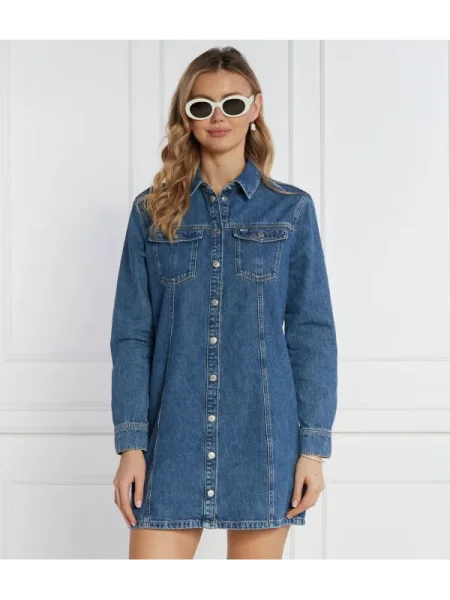 Rochie din denim Tommy Jeans albastru