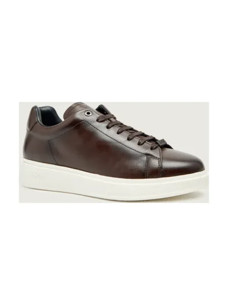 BOSS BLACK Teniși din piele Bulton_Runn_buf negru