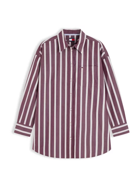 Tommy Jeans Bluză ESSENTIAL albastru aqua / mov mură alb