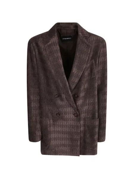 Sacou Emporio Armani cu model pepito cu două rânduri de nasturi maro