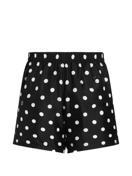 Pantaloni scurți Dolce & Gabbana de mătase cu buline cu imagine negru