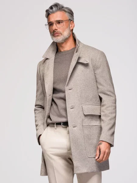 Ombre Clothing Palton Gri bej