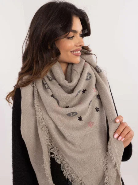 Fular Fashionhunters cu franjuri gri