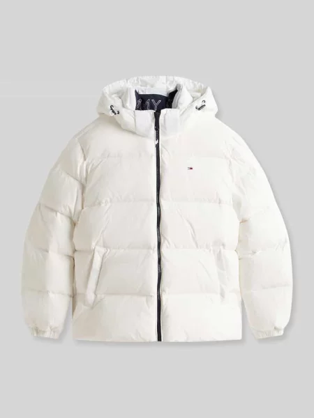 Kurtka puchowa o kroju relaxed fit z kapturem Tommy Jeans biała