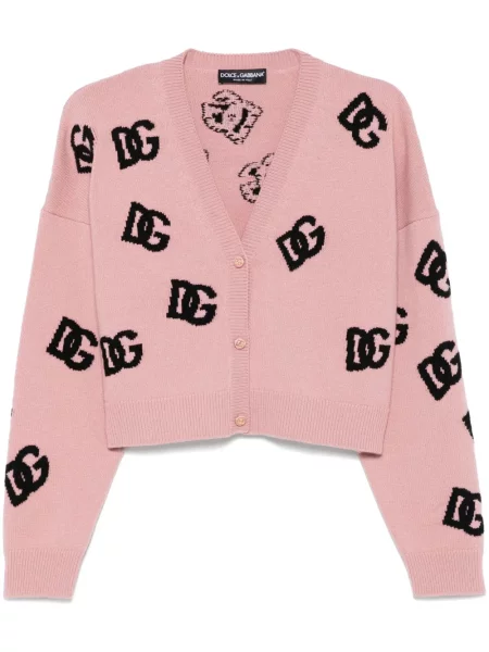 Cropp cardigan Dolce & Gabbana din jacard roz
