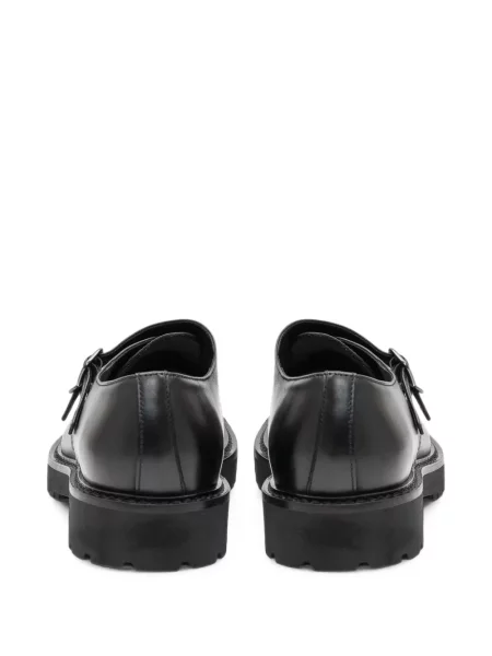 Pantofi monk Doucal's din piele cu cataramă negru