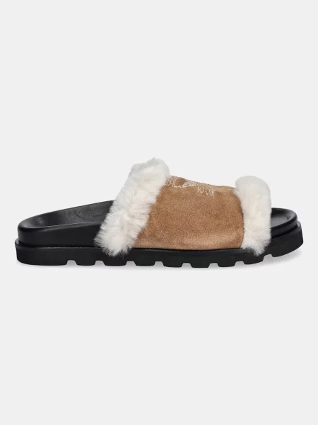ZADIG&VOLTAIRE klapki zamszowe Teddy brązowy