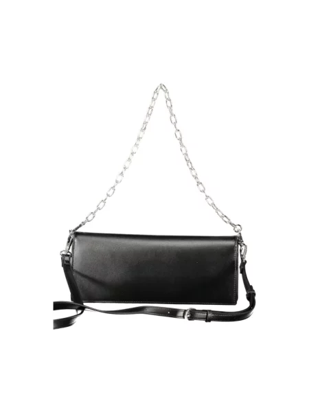 Lniana torebka Valentino Bags czarna