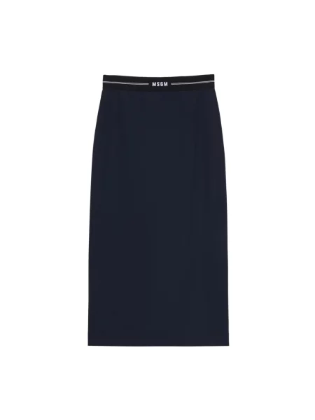 Spódnica midi Msgm wełniana niebieska
