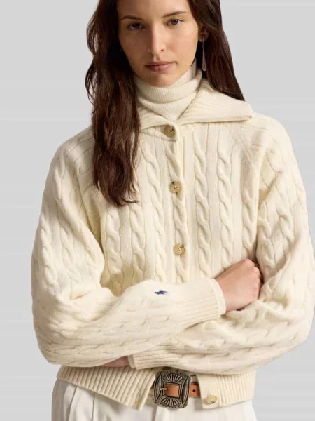 Polo Ralph Lauren kardigan wełniany biały