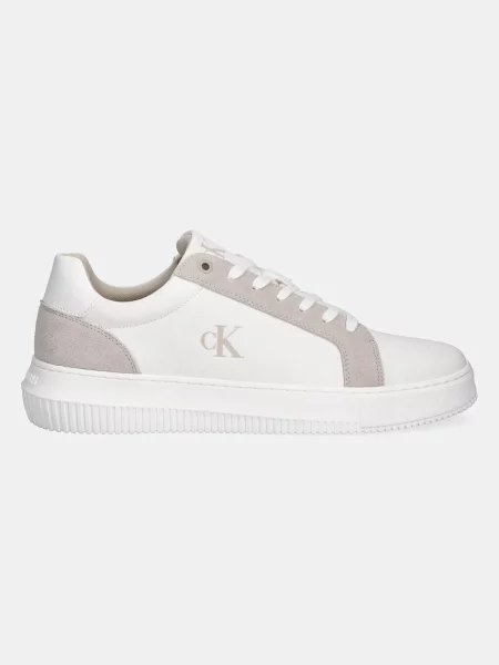Sneakersy Calvin Klein Jeans chunky płócienne casual białe