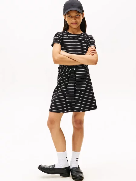 Tommy Hilfiger Dječja haljina s pamukom crna