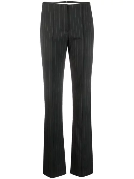 Фланелени на тънки райета панталон Patrizia Pepe с принт черно