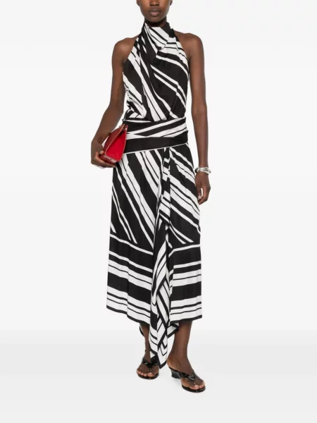 Rochie midi Brandon Maxwell drapată negru