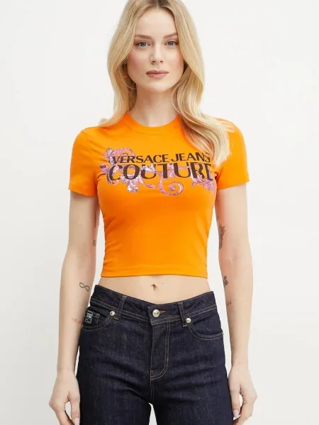 Versace Jeans Couture T-Shirt pomarańczowy