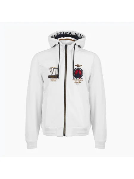 Мъжки суитшърт Aeronautica Militare Cappucio off white бяло