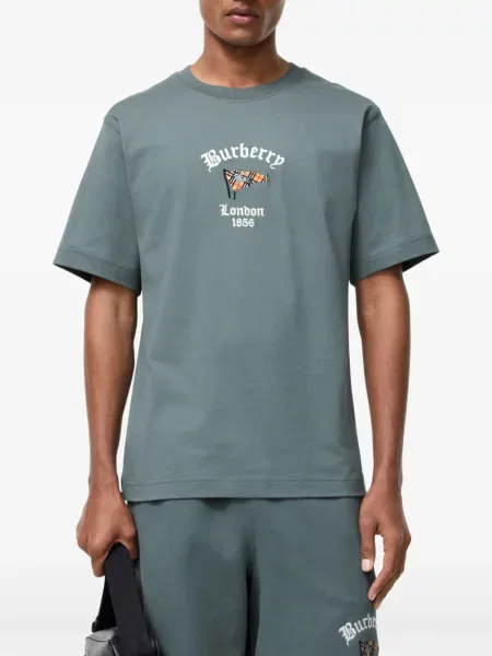 Tricou Burberry în carouri verde