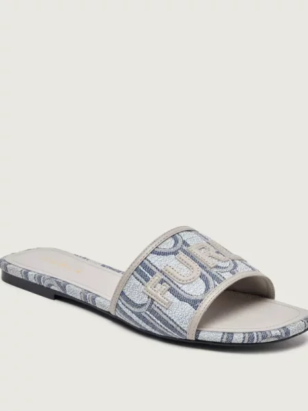 Furla Șlapi FURLA BREZZA cu adaos de piele gri