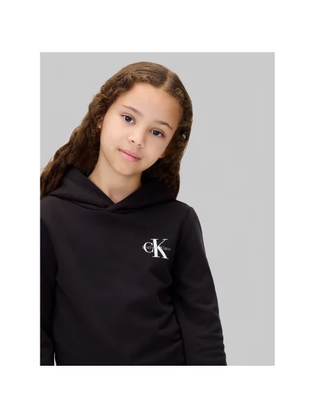 Mikina s kapucňou Calvin Klein Jeans čierna