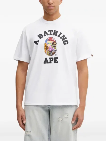 Tricou A Bathing Ape® cu imagine alb