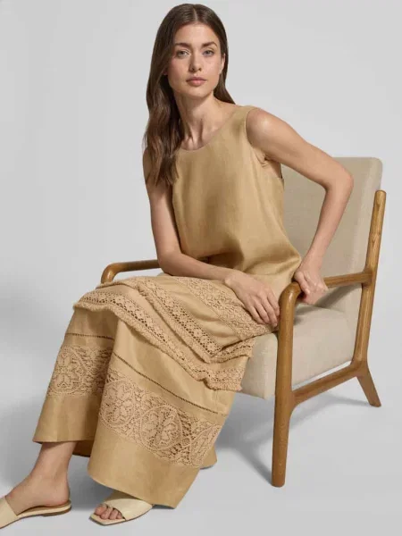 Zwiewna sukienka casual z czystego lnu model DOLMEN' Weekend Max Mara