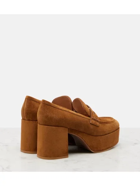 Pantofi cu toc Gianvito Rossi din piele de căprioară maro