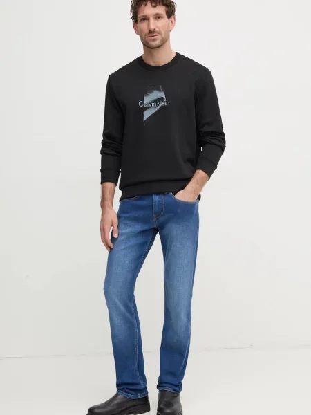 Bombažen pulover Calvin Klein črna