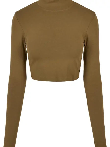 Tričko Urban Classics s dlhými rukávmi hnedá