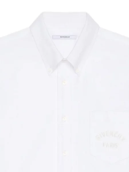 Cămașă Givenchy cu broderie din țesătură twill alb