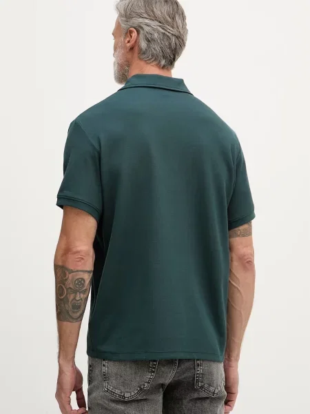 Calvin Klein Jeans Polo Easy Micro Waffle zielony