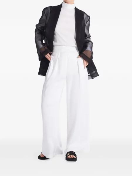 Pantaloni Tessitura Body Couture alb