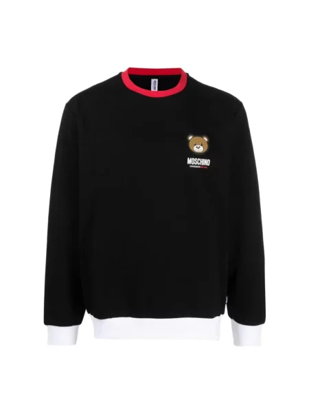Dzianinowy sweter Moschino typu teddy czarny
