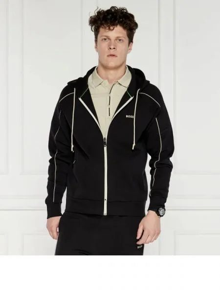 BOSS GREEN Hanorac Saggy negru