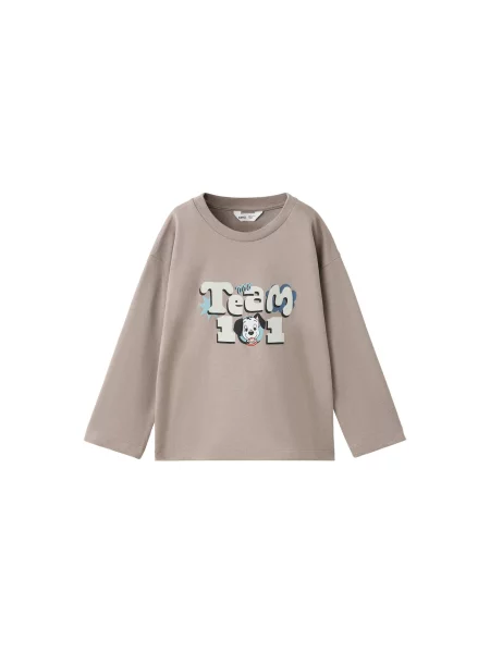 MANGO KIDS Tricou TEAMDAL bej închis / albastru deschis / verde pastel alb