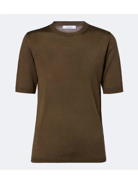 Top Max Mara de mătase verde