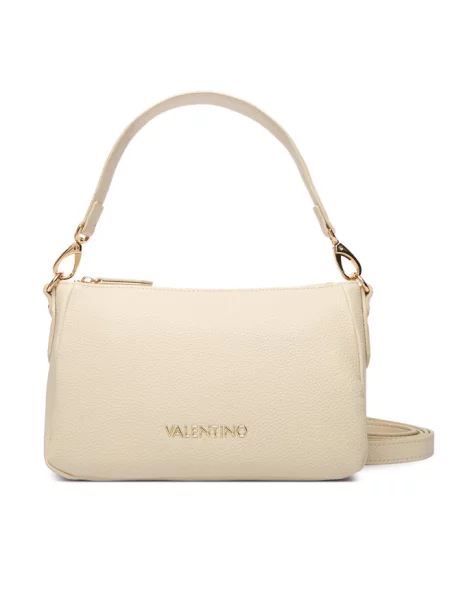 Lniana torebka Valentino Bags beżowa