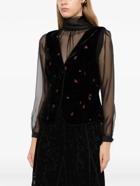 Vestă Fetico de catifea negru