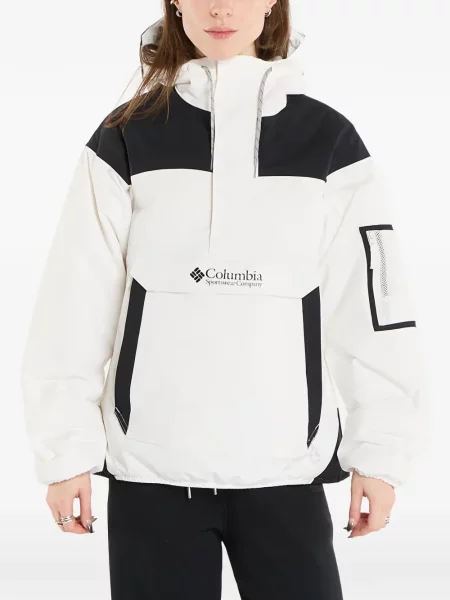 Pulover Columbia cu glugă alb