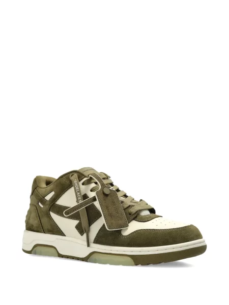 Sneakerși Off-white din piele de căprioară alb