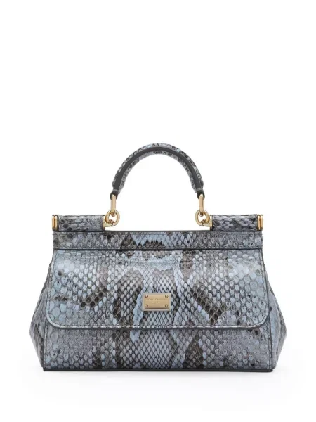 Geanta de piele Dolce & Gabbana Sicily din piele albastru
