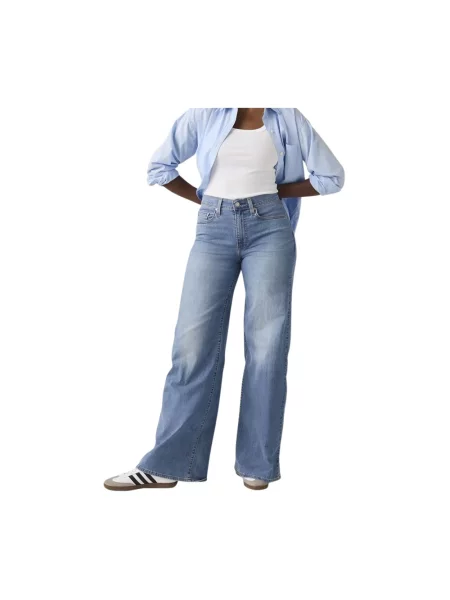 Levi's jeansy HR WIDE LEG niebieskie
