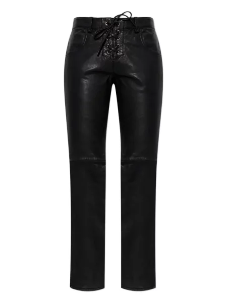 Pantaloni Isabel Marant cu șireturi din dantelă negru