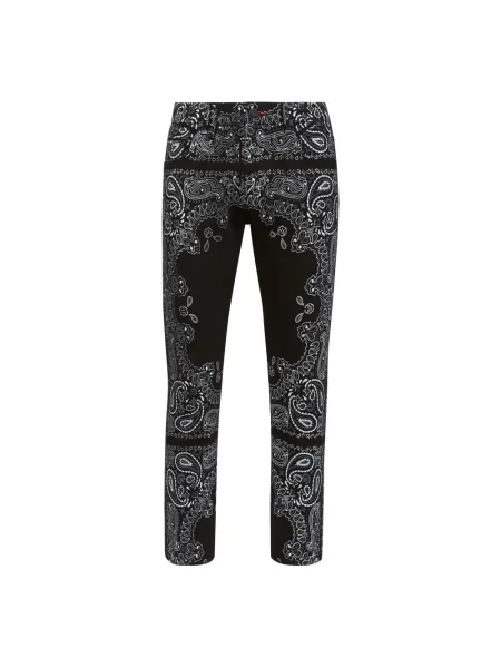 Skinny jeansy skinny Philipp Plein z wzorem paisley czarne