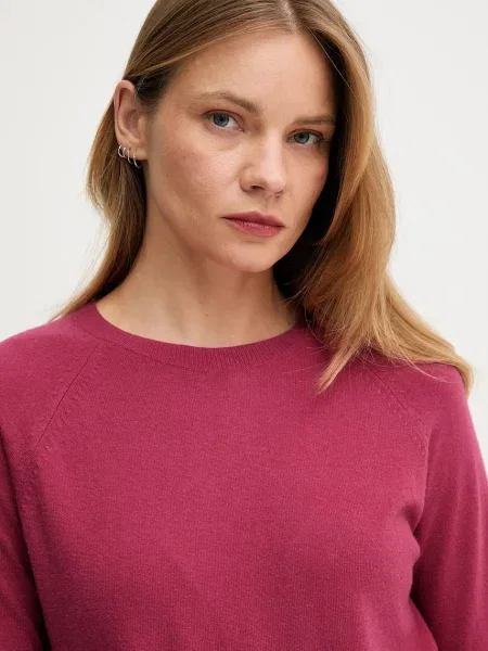 United Colors of Benetton sweter z domieszką wełny różowy