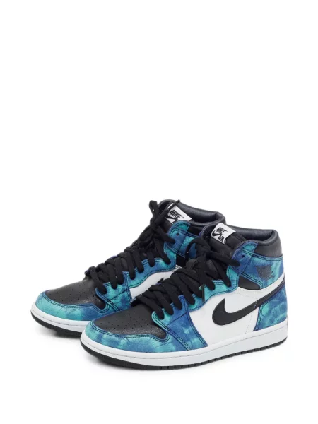 Sneakers Jordan Air Jordan 1 με κορδόνια με δαντέλα με βαφή γραβάτας μπλε