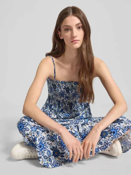 Sukienka casualowa taliowana z marszczeniem na piersi model ‘ZELINA’ Only błękitna