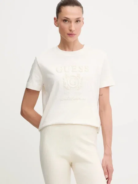 Тениска Guess MENA дамска бежово