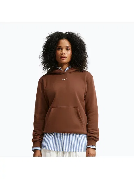 Bluză pentru femei Nike Studio Fleece cacao wow/sail