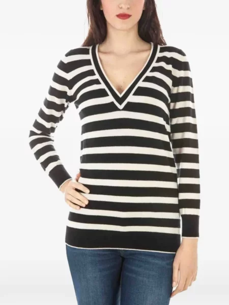 Pulover Fred Perry cu decolteu în V negru