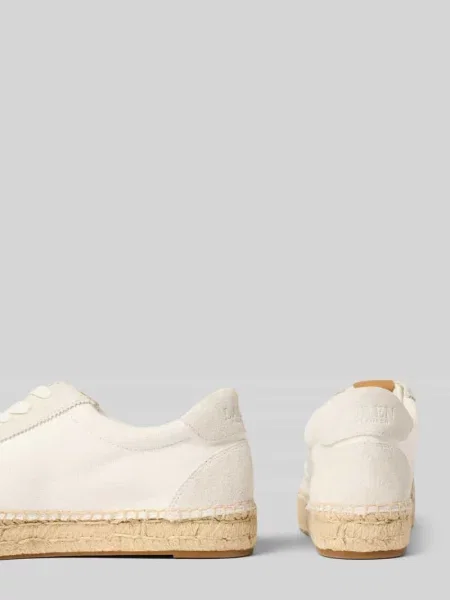 Sneakersy z mieszanki skóry i tkaniny model ‘LUIZE’ Lauren Ralph Lauren białe